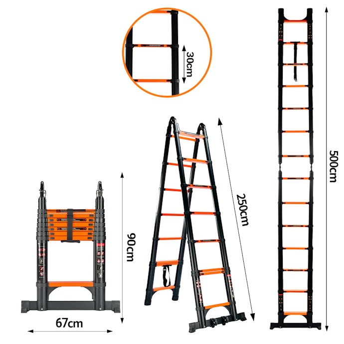 Jika membutuhkan tangga untuk berbagai posisi kerja, pilih multipurpose folding ladder