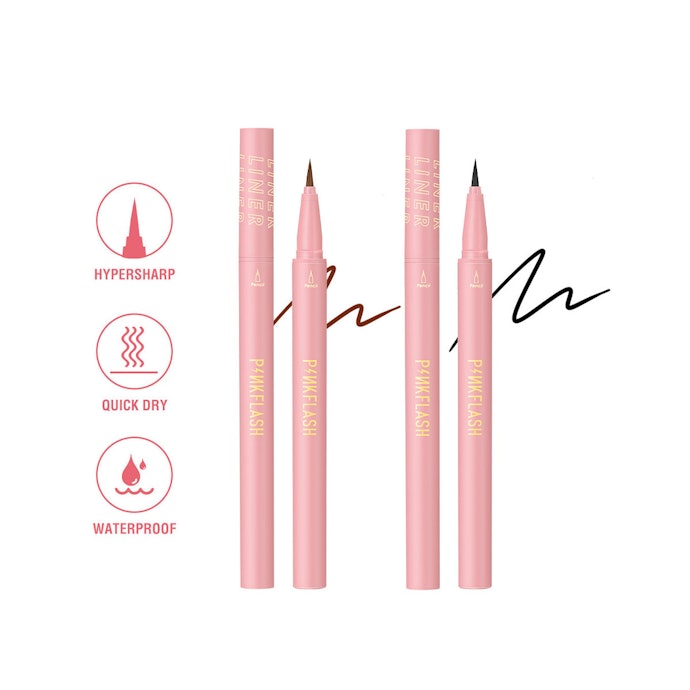 Supaya mata terlihat lebih tegas dan tajam, aplikasikan Pinkflash eyeliner untuk membuat garis mata