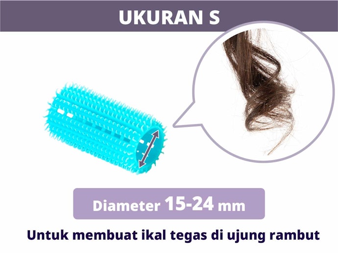 Ukuran S (15–24 mm): Menghasilkan rambut ikal nan tegas
