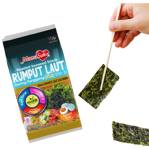 Untuk dijadikan snack, cari nori sheet ukuran kecil dan berbumbu