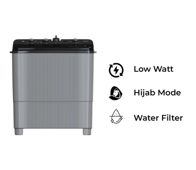 Jika daya listrik rumah terbatas atau jarang mencuci, pertimbangkan mesin cuci 2 tabung atau 1 tabung low watt atau non-inverter