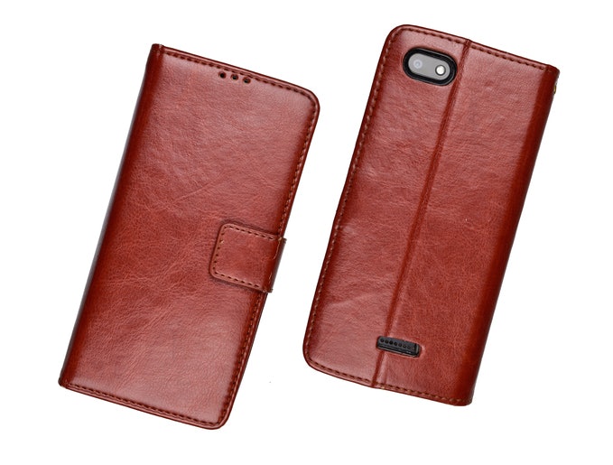 Flip case berbahan kulit asli, untuk mendapatkan kesan elegan