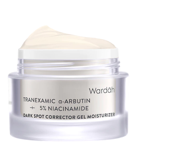 Untuk menyamarkan flek hitam yang tidak disertai masalah lain: Wardah Dark Spot Corrector Gel Moisturizer