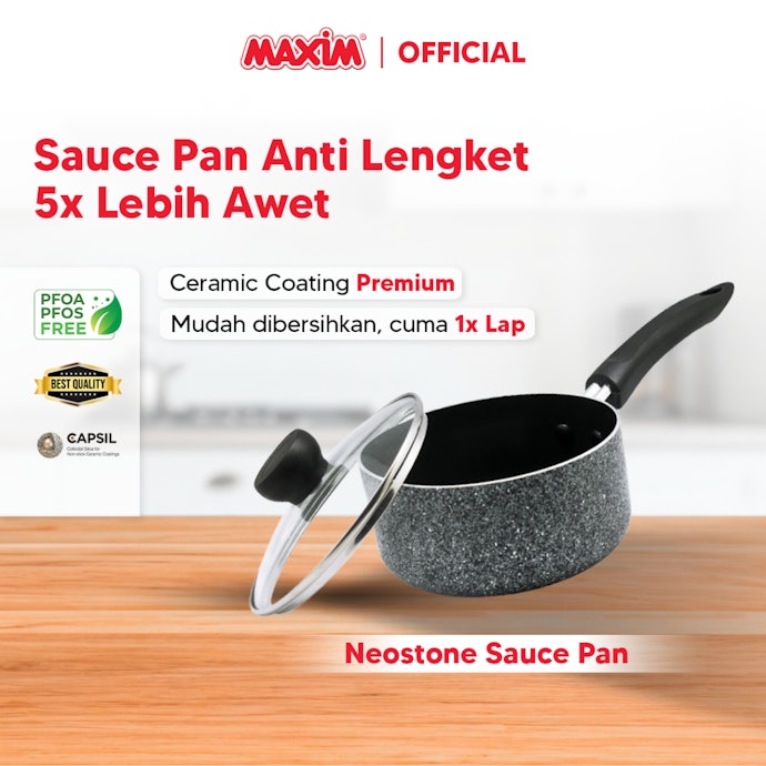 Panci Maxim punya lapisan anti lengket yang tebal untuk pemakaian sehari-hari
