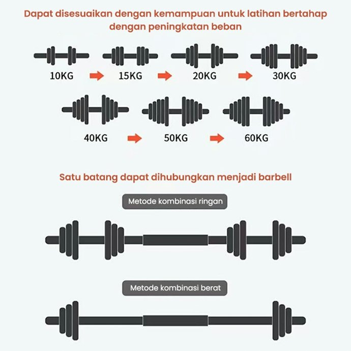 Seiring meningkatnya kemampuan, Anda dapat menambahkan barbell dan weight plate