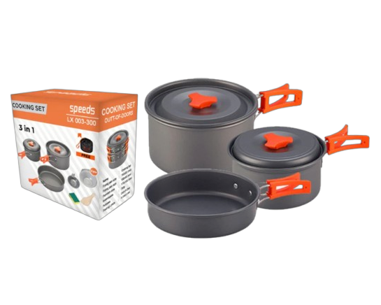 Untuk camping saat naik gunung (hiking): Nesting set 3-in-1 bisa dipilih supaya tidak memenuhi tas