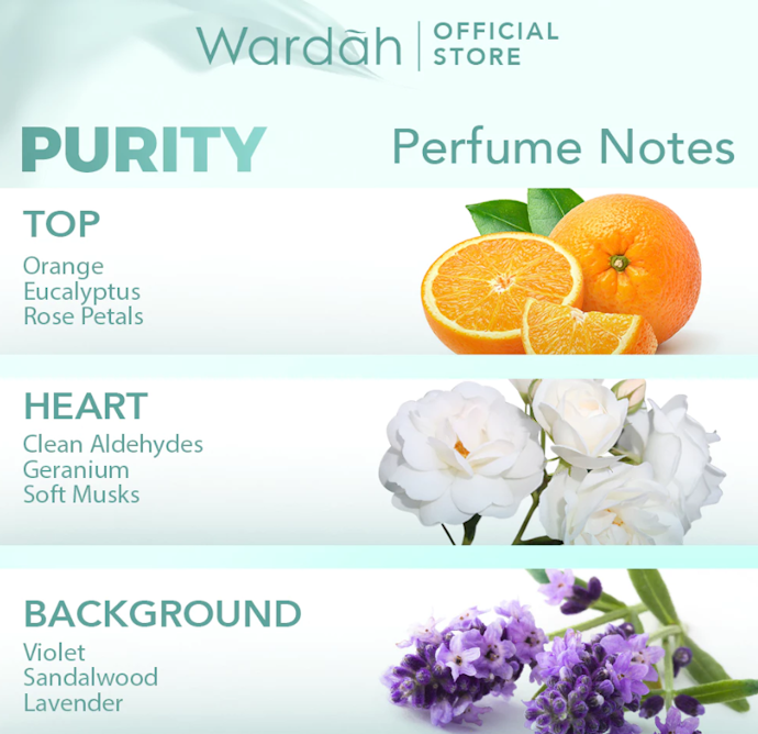 Purity, didominasi oleh aroma musk yang lembut dan powdery