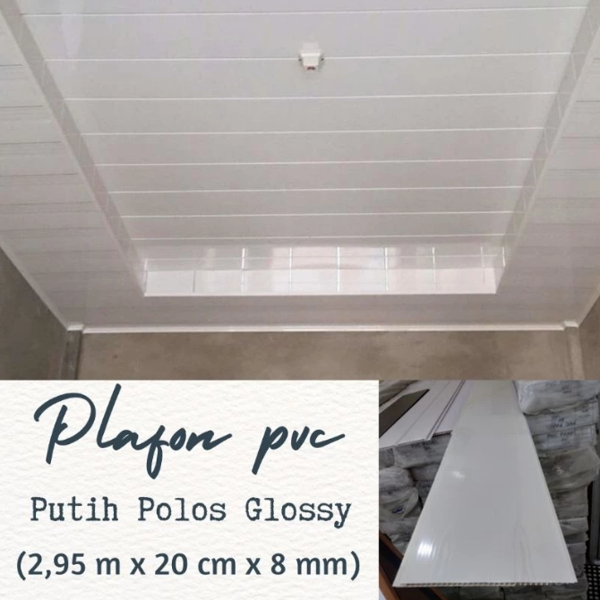 Plafon PVC warna solid, cocok untuk gaya minimalis
