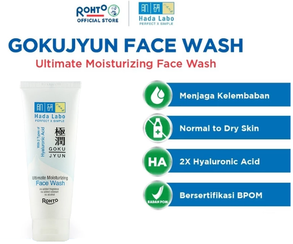 Gokujyun Ultimate Moisturising Face Wash: Menyeimbangkan minyak dan mencegah iritasi pada kulit kombinasi dan sensitif
