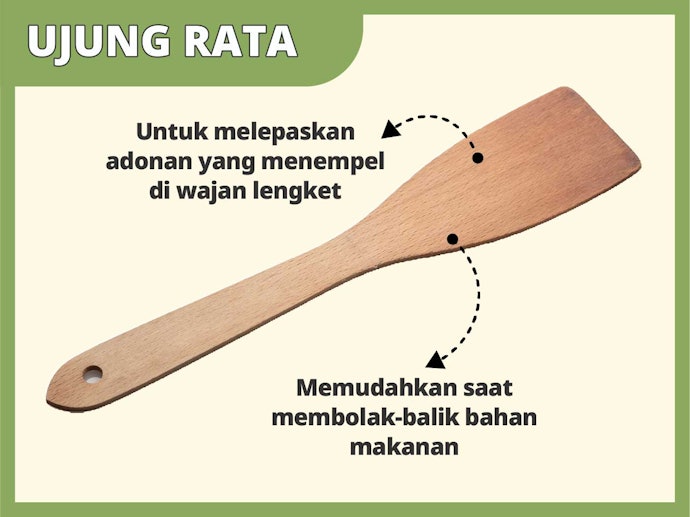 Ujung rata, cocok untuk wajan yang lengket
