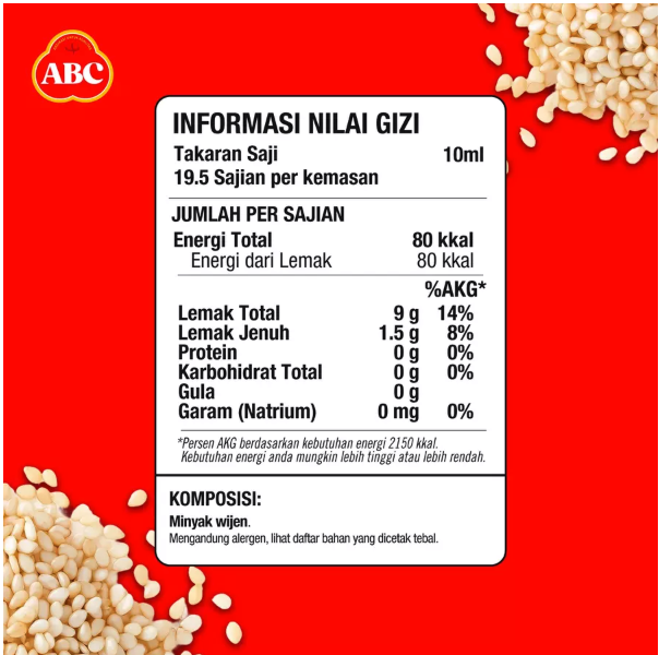 Bila Anda perlu minyak wijen untuk diet, prioritaskan juga yang berlabel "100% minyak wijen"