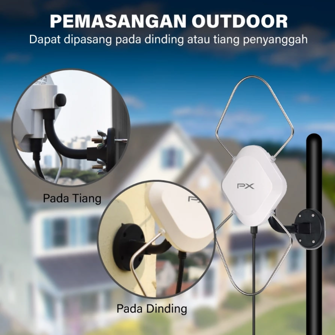 Antena outdoor: Ideal untuk rumah yang jauh dari stasiun pemancar atau banyak penghalang