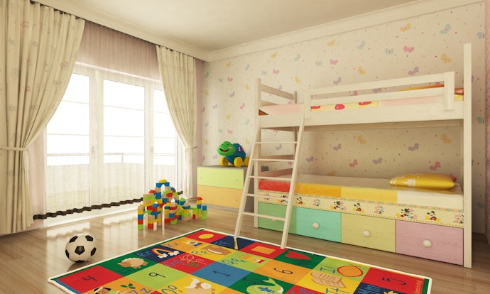 Pintu kamar anak: Gorden pintu karakter untuk membuat kamar lebih ceria