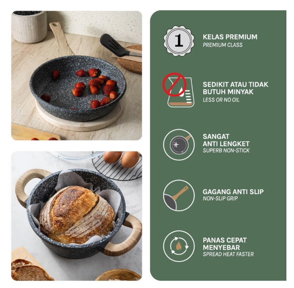 Untuk pemula, prioritaskan set alat masak dengan coating non-stick yang tidak lengket