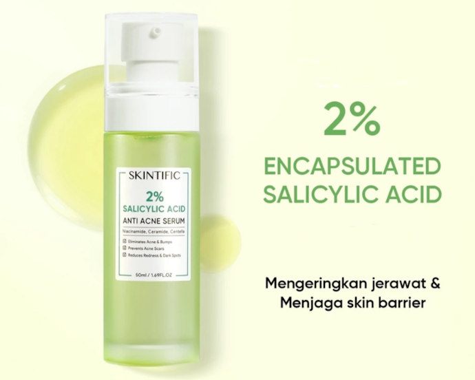 Untuk kulit sensitif dan berjerawat atau beruntusan, pertimbangkan tambahan kandungan salicylic acid