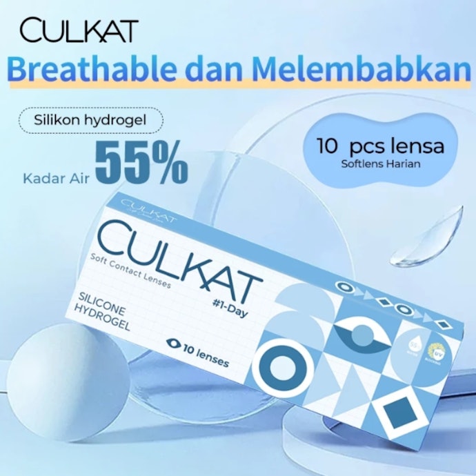 Pemilik mata kering atau dipakai seharian, cari softlens bahan silicone hydrogel dengan low water content