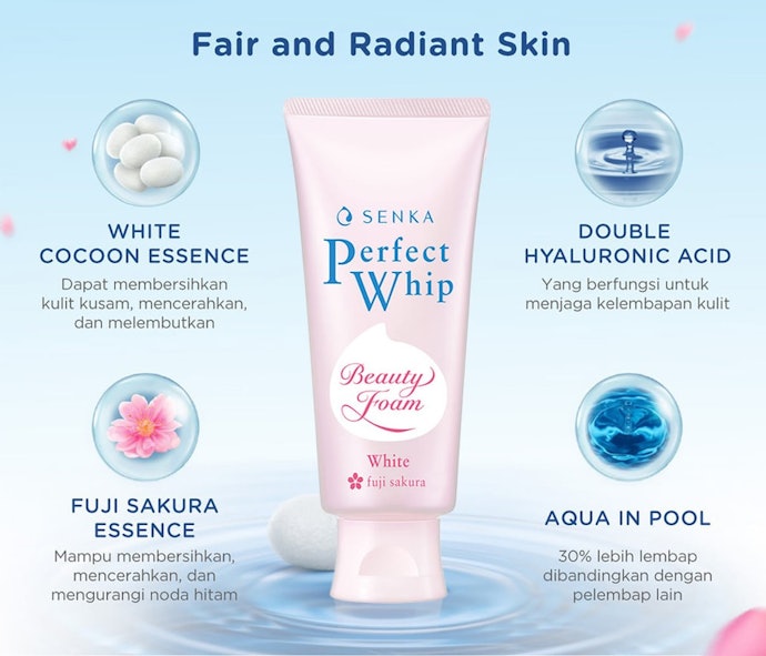 Kandungan pelembap, seperti glycerin, hyaluronic acid, dan ceramide, untuk menjaga hidrasi kulit