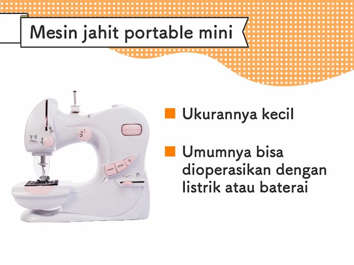 Mesin jahit portable mini, bisa dijalankan dengan baterai