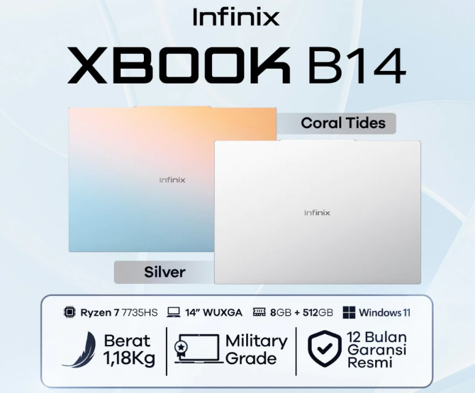 Advan Workplus dan Infinix XBOOK B14: Kuat dan efisien dengan prosesor Ryzen 7 7735HS serta RAM DDR5