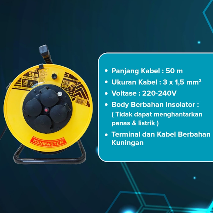 Pilih kabel yang lebih tebal untuk perangkat berdaya besar atau kabel rol yang panjang