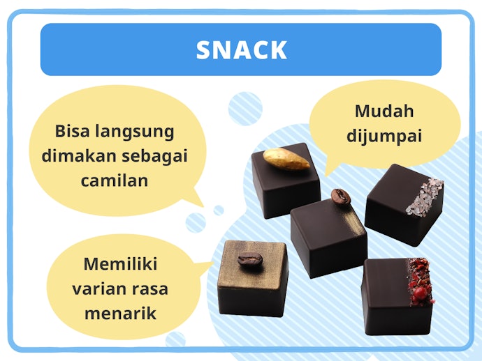 Snack, dark chocolate yang bisa dimakan langsung