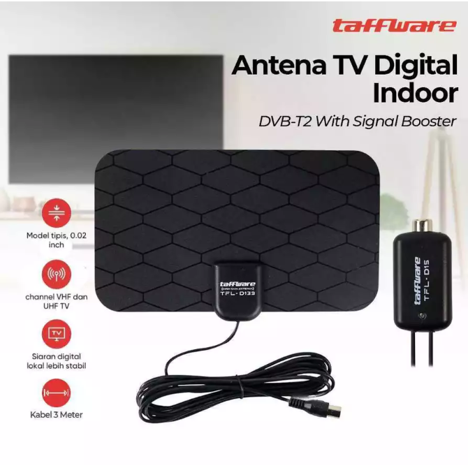Antena indoor: Cukup untuk daerah perkotaan atau dekat dengan stasiun pemancar