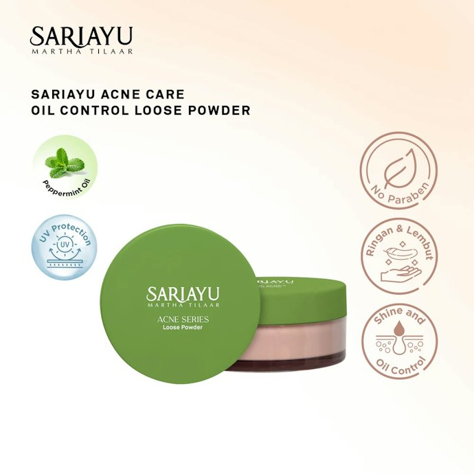 Apabila Anda juga bermasalah dengan jerawat, pilih bedak Sariayu Acne Care Oil Control Loose Powder