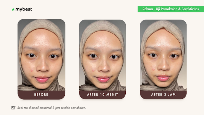 Reviewer 2: Hasil foto uji coba sunscreen setelah aplikasi dan 3 jam beraktivitas