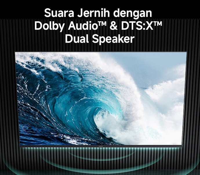 Teknologi Dolby Audio, DTS-HD, dan DTS-X meningkatkan pengalaman audio saat menonton