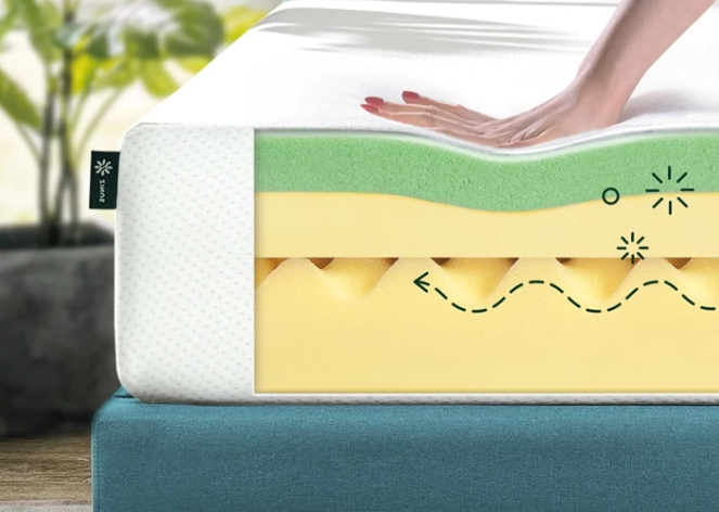 Memory foam, dapat mengikuti bentuk tubuh; Gel-infused memory foam, agar tidak panas