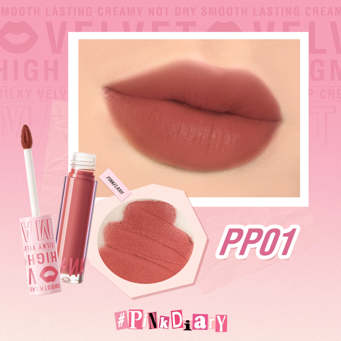 Lip cream Pinkflash dengan warna basic merah-oranye, merah-cokelat, atau berry: Cocok untuk warna kulit sawo matang