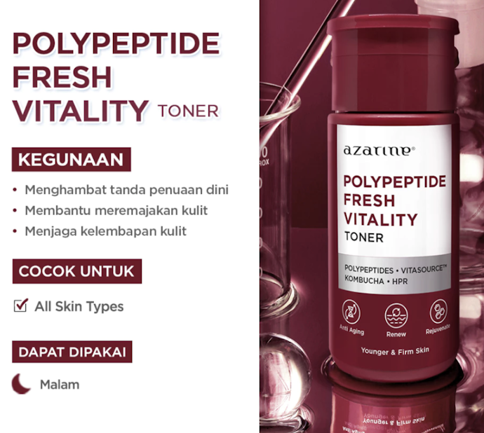 Bagi Anda yang mau mengatasi tanda penuaan, pilih Polypeptide Fresh Vitality Toner