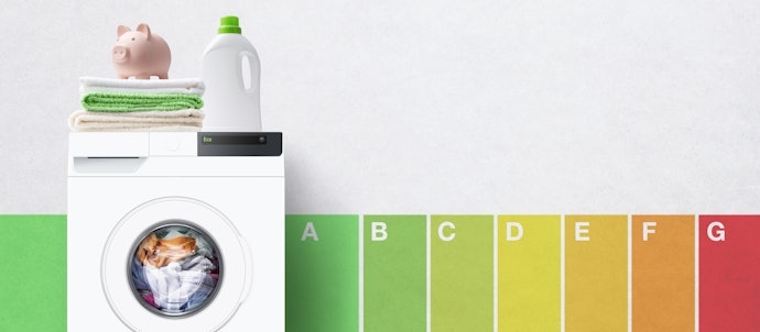 Alternatifnya, pertimbangkan mesin cuci dengan rating energy label minimal A++ atau B