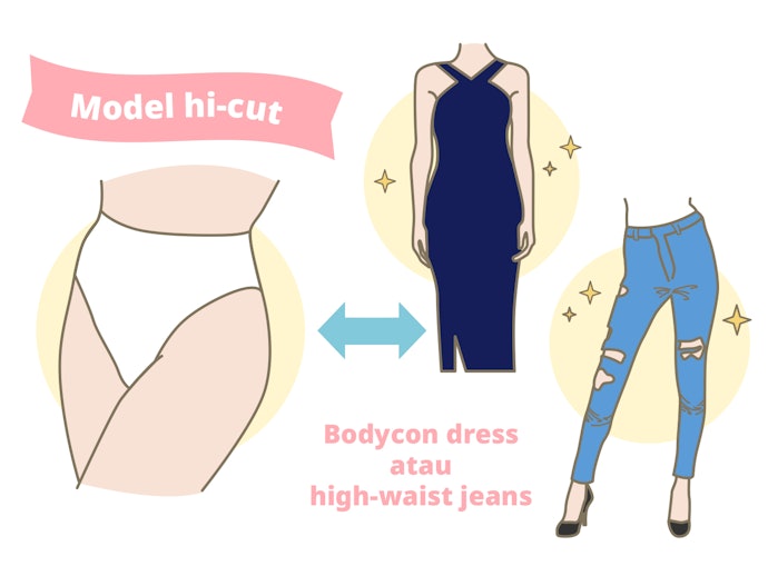Hi cut, cocok bersama bodycon dress atau high-waist jeans