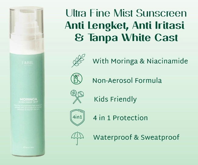 Kulit berminyak: Pilih chemical atau hybrid sunscreen dengan kandungan niacinamide