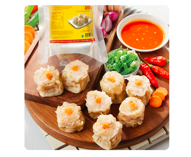 Siomay ayam: Punya tekstur yang padat