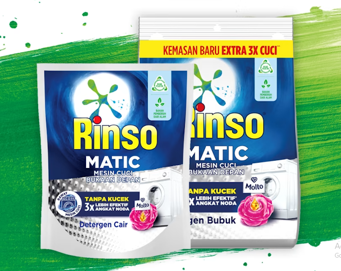 Rinso Matic Front Load, tiga kali lebih efektif mengangkat noda