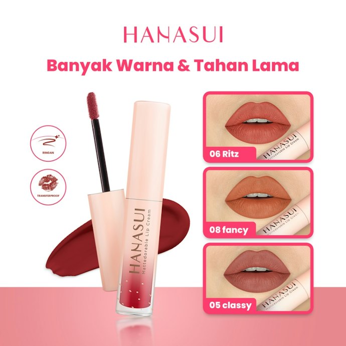 Hanasui: Formula seri lipstik matte-nya tidak membuat bibir kering