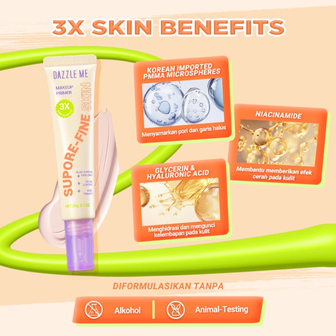Primer bertekstur ringan, untuk kulit sensitif