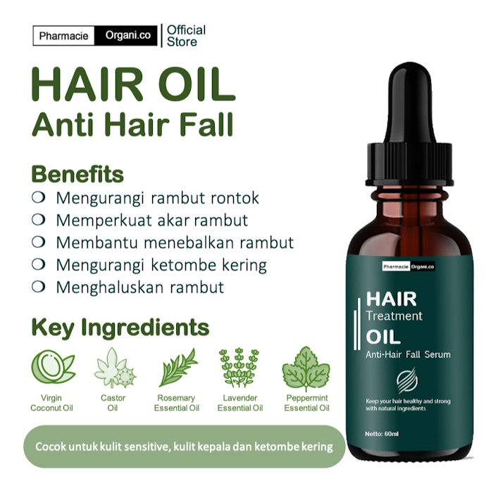Jika rambut rontok disertai kulit kepala sensitif atau gatal: Cek rosemary oil dengan kombinasi lavender atau rice bran