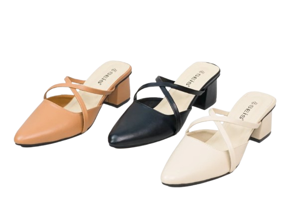 Mules heels dari SEIS mudah dipakai dan dilengkapi dengan insole yang nyaman