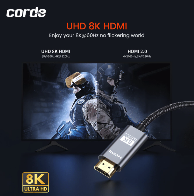Untuk main game PS5 atau Xbox Series X, cari kabel HDMI bersertifikasi Ultra High Speed HDMI 2.1 agar VRR dan ALLM aktif