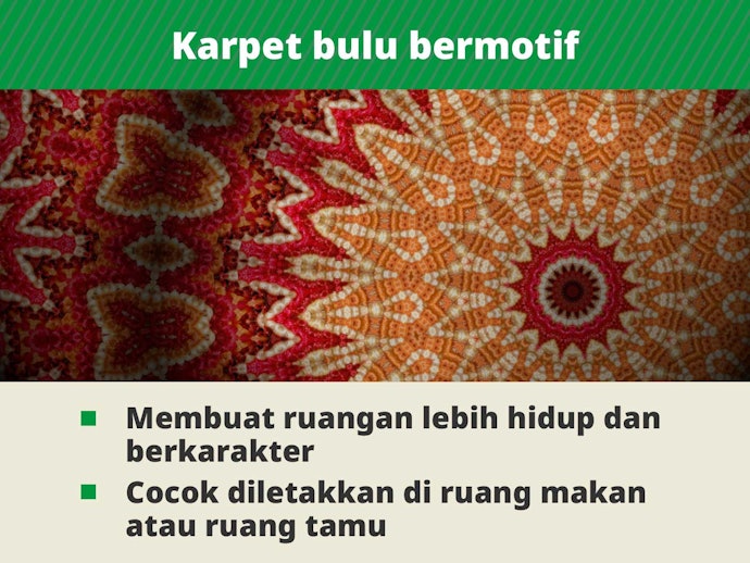 Motif atau pattern tertentu: Membuat ruangan lebih berkarakter