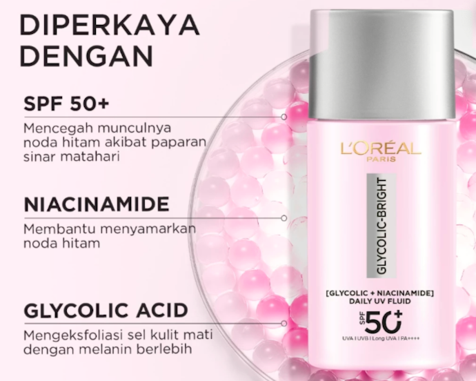 Kulit kusam dan flek hitam: Pertimbangkan sunscreen dengan brightening agent seperti niacinamide