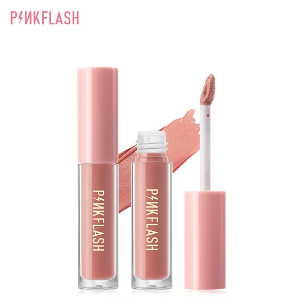 Lip cream Pinkflash dengan warna nude: Bisa untuk semua warna kulit, cocok untuk pemula yang baru belajar makeup
