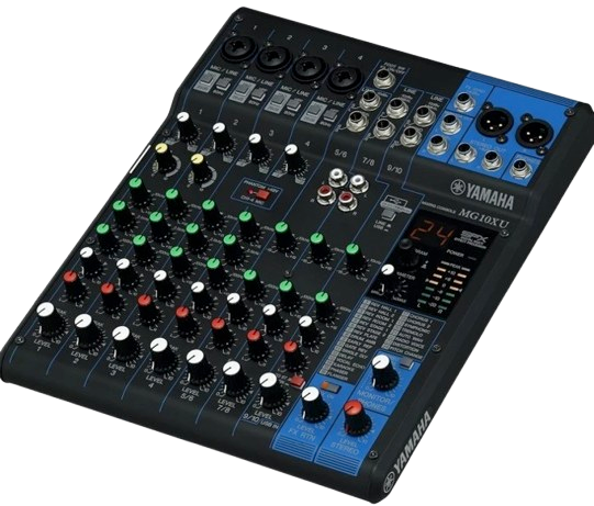 Untuk home studio dan live music, pilih mixer dengan 4–12 channel yang sudah terintegrasi dengan USB audio interface