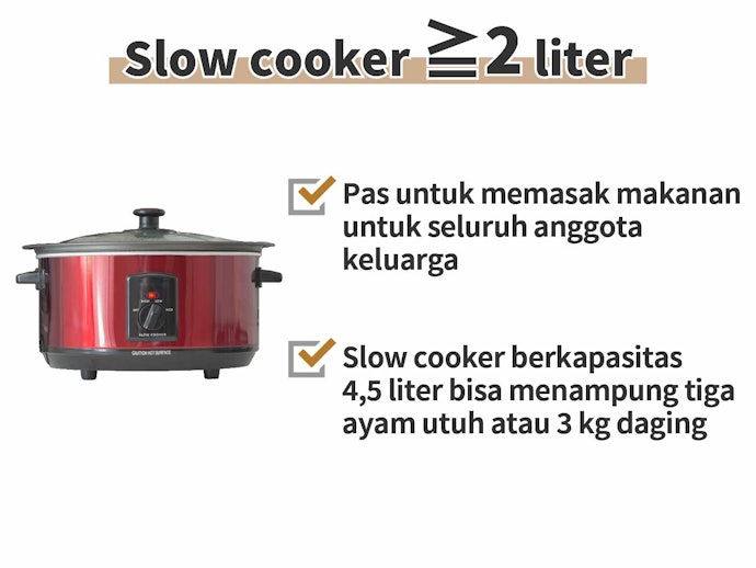 Untuk memasak sehari-hari, pilih yang berkapasitas lebih dari 2 liter
