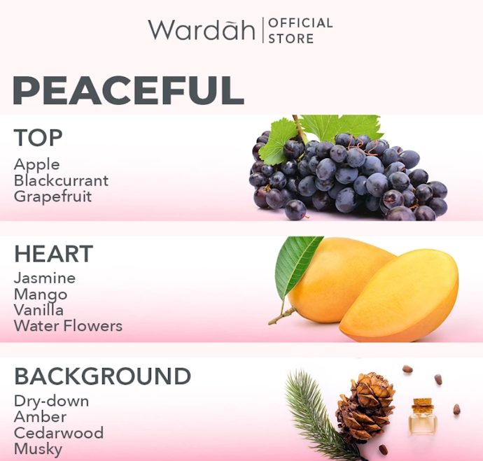 Peaceful, memberikan aroma fruity yang manis
