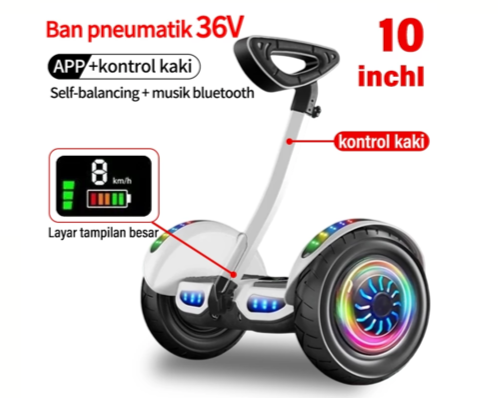 Untuk medan off-road atau jalan kasar, pilih hoverboard roda 10 inci