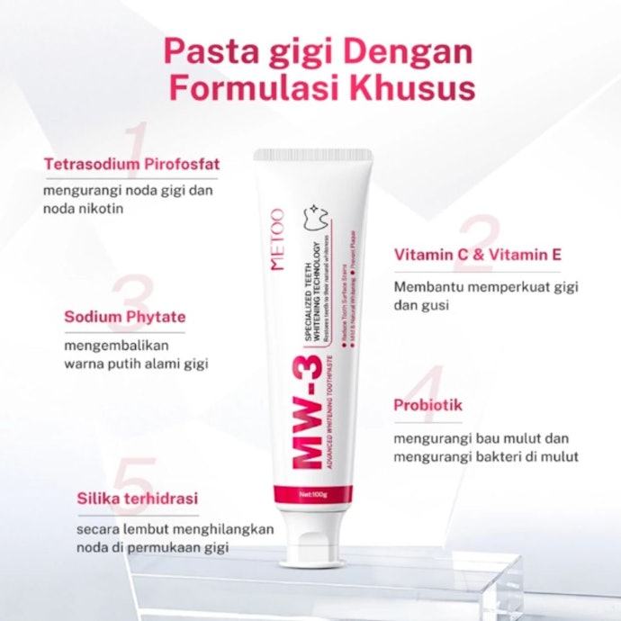 Untuk memutihkan gigi yang menguning karena makanan dan minuman: Gunakan pasta gigi yang mengandung hydrated silica